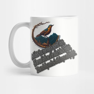 A brown bird on a branch Mug